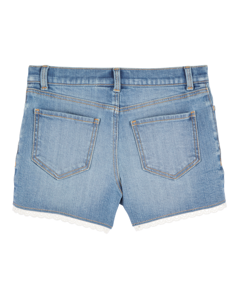 Kid Eyelet Hem Iconic Denim Short - Brit Wash, image 2 of 5 slides