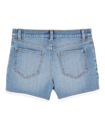 Kid Eyelet Hem Iconic Denim Short - Brit Wash, 