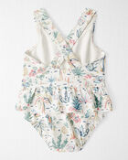Baby Girl Recycled Tropical-Print Swimsuit, image 2 of 4 slides