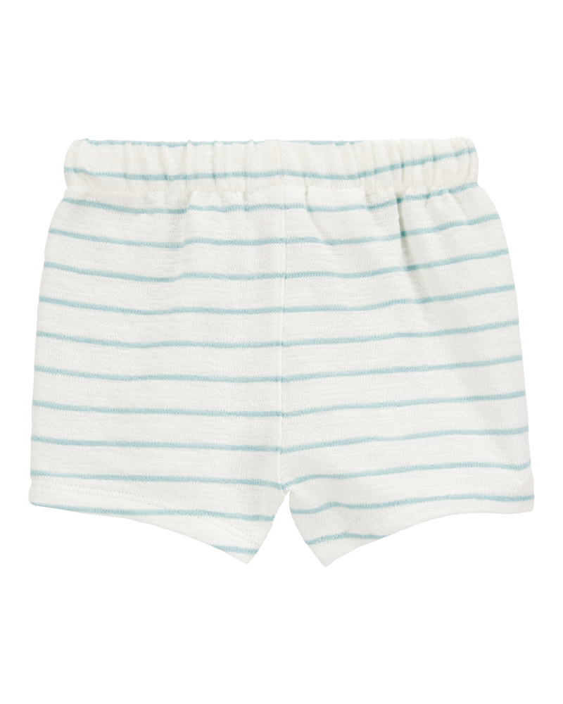 Baby Striped Pull-On Slub Jersey Shorts, image 2 of 4 slides