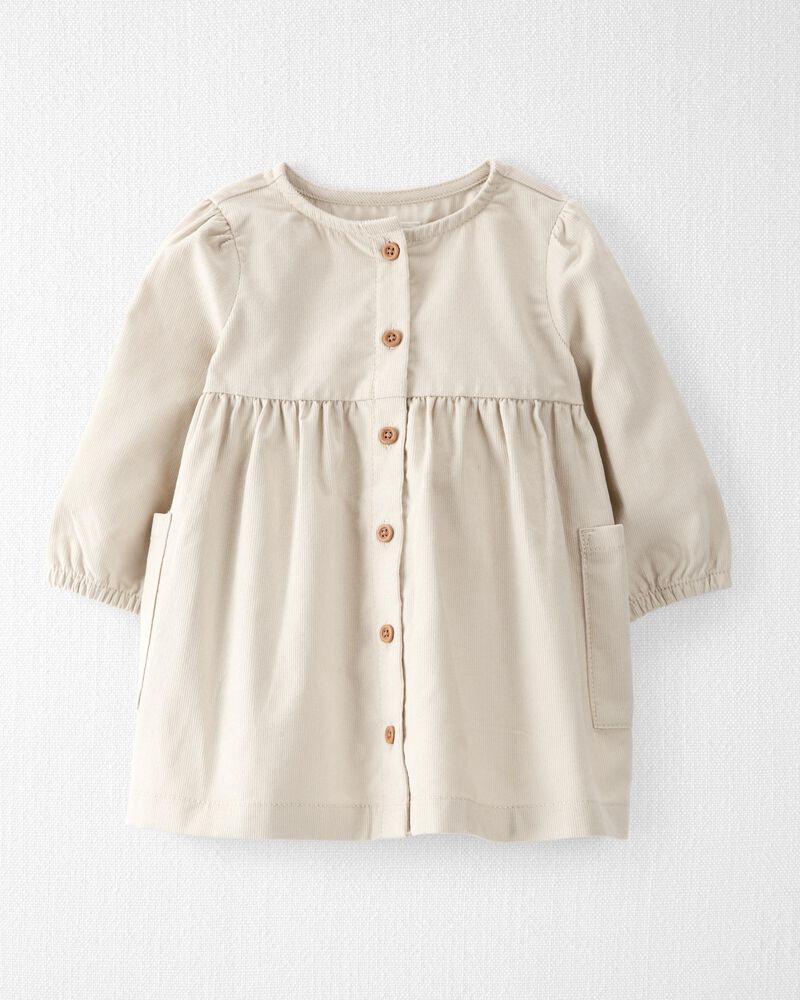 Baby Organic Cotton Corduroy Button-Front Dress, image 1 of 7 slides
