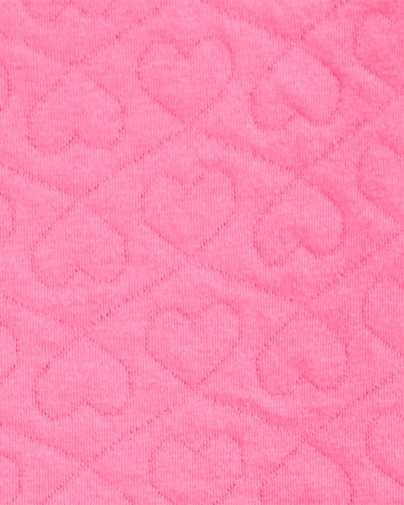 Baby Quilted Heart Cotton Blend Pullover - Pink, image 3 of 4 slides