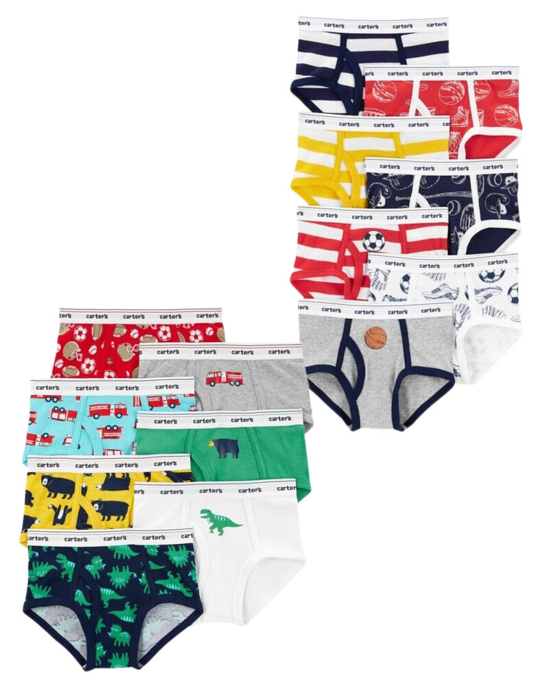 Kid 14-Pack Cotton Briefs Underwear, image 1 of 1 slides