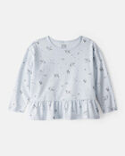 Toddler Girl Unicorn Print Long-Sleeve Top - Blue, image 1 of 3 slides