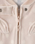 Baby Girl Deer Print Loose Fit Long-Sleeve 2-Way Zip - Brown, image 3 of 4 slides