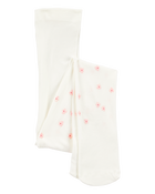 Baby Girl Floral Tights - Cream, image 1 of 3 slides