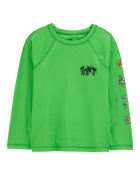 Kid Teenage Mutant Ninja Turtles Long-Sleeve Rashguard Swim Top - Green, image 1 of 3 slides