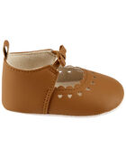 Slip-On Scalloped Heart Crib Shoes, image 2 of 7 slides