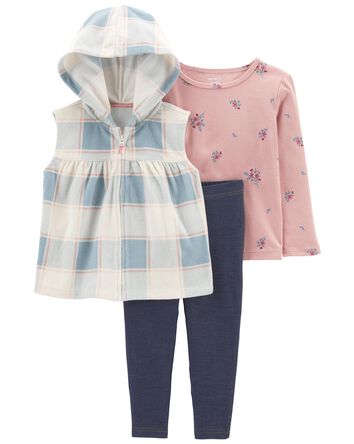 Toddler 3-Piece Fleece Vest Set, 