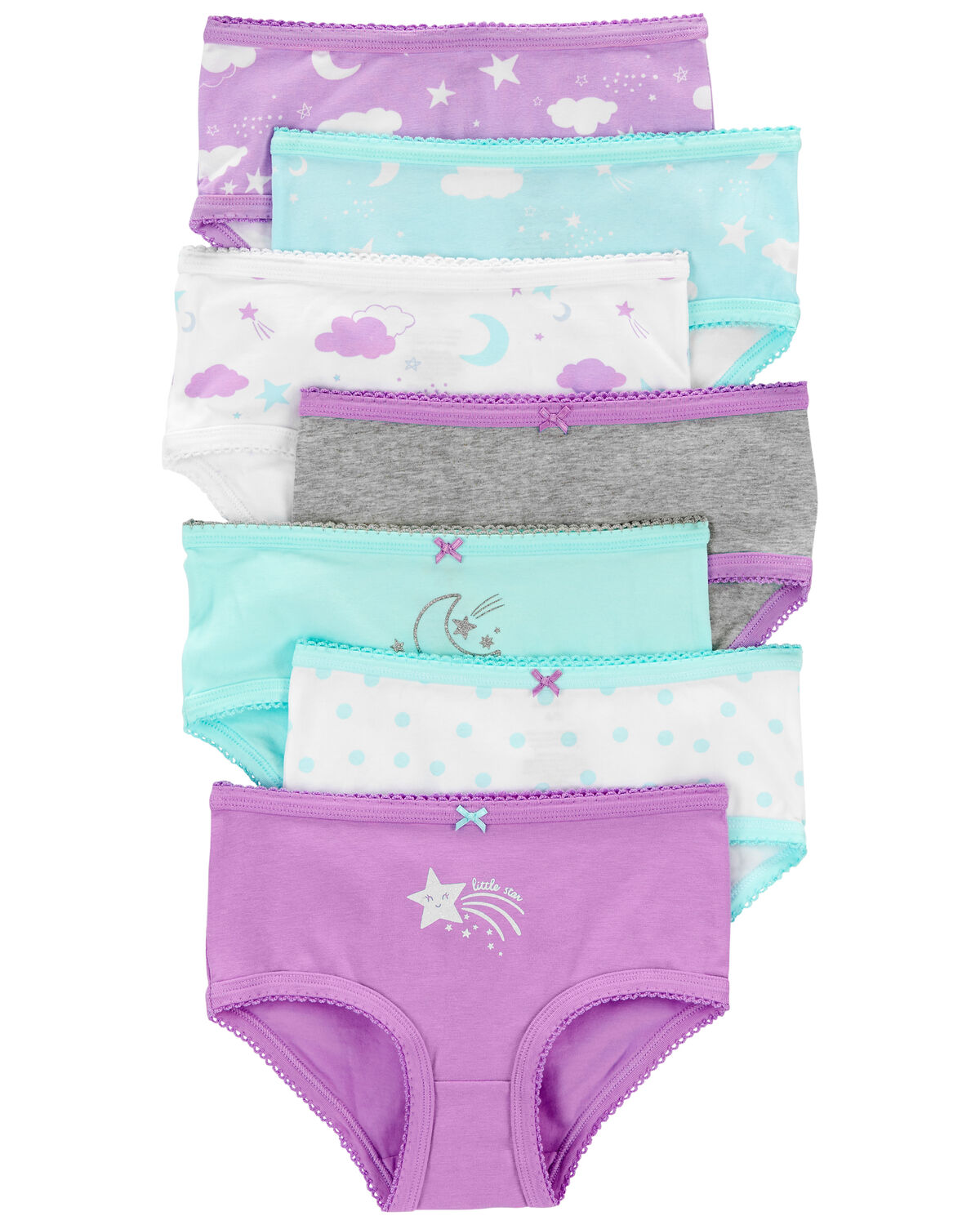 Buy 6 Pack Little Girl Underwear Cotton Fit Age 1-7, Baby Girls
