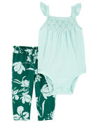 Baby 2-Piece Flutter Bodysuit Pant Set, image 1 of 3 slides