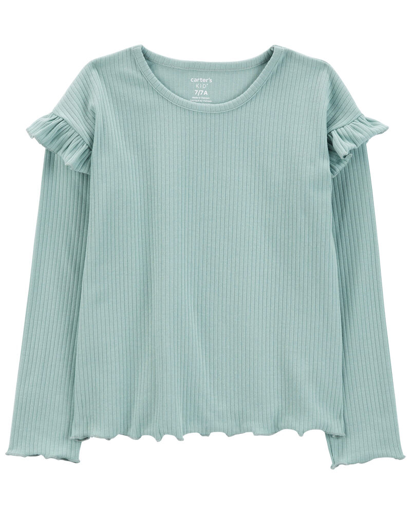 Kid Long-Sleeve Ribbed Top, image 1 of 3 slides