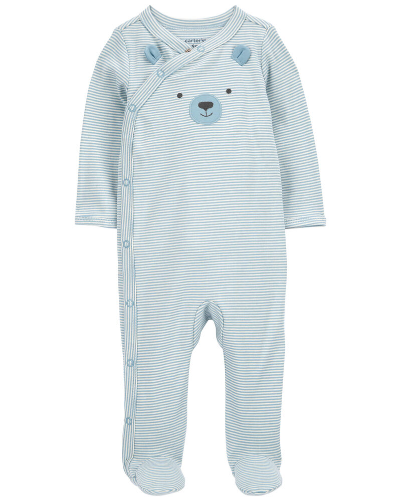 Baby Bear Snap-Up Cotton Sleep & Play Pajamas, image 1 of 4 slides