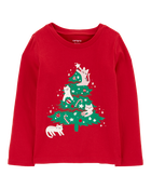 Toddler Christmas Tree Long-Sleeve Graphic Tee, image 1 of 3 slides