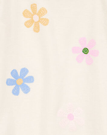 Toddler Flower Short-Sleeve Graphic Tee - Cream, 