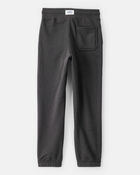 Boys Solid Fleece Drawstring Joggers - Black, image 2 of 4 slides