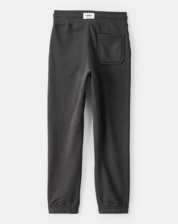 Boys Solid Fleece Drawstring Joggers - Black, 