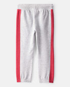 Toddler Boy Striped French Terry Joggers - Gray, image 2 of 5 slides
