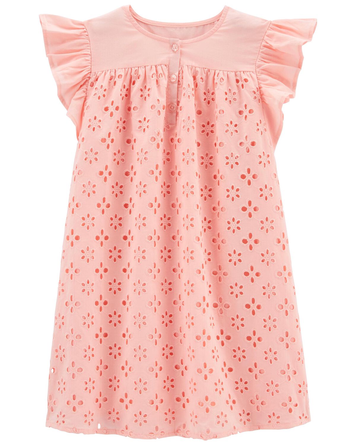 Pink Kid Eyelet Babydoll Dress