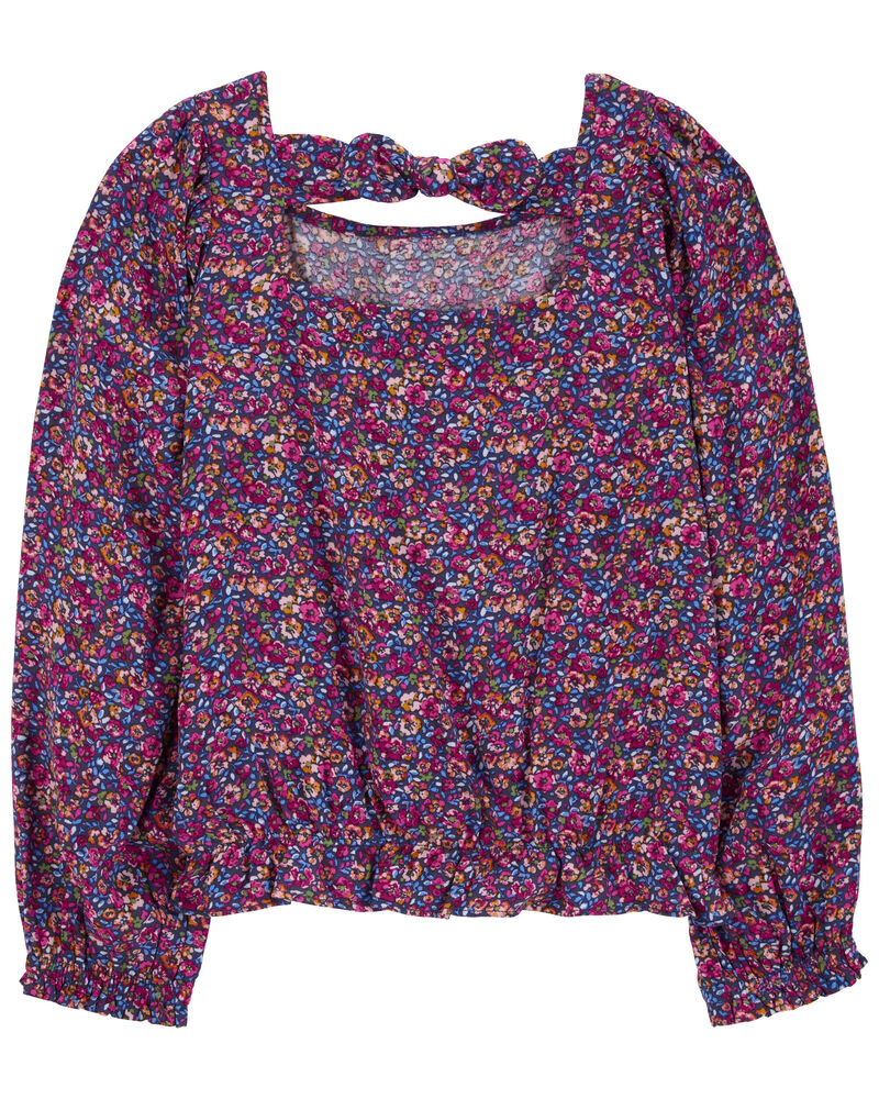 Kid Floral Twill Long-Sleeve Top, image 2 of 4 slides