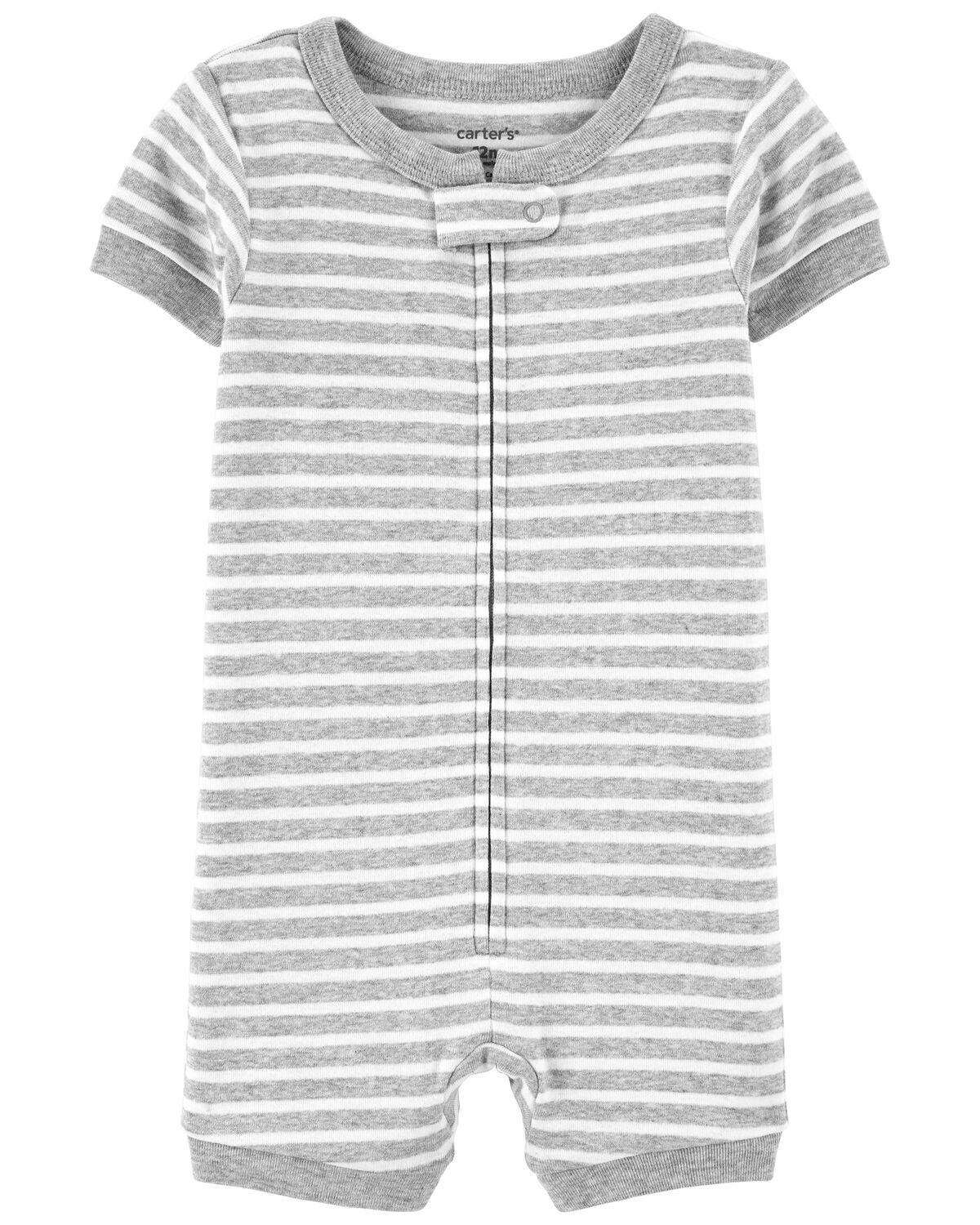 Gray Toddler 1Piece Striped 100 Snug Fit Cotton Romper Pajamas