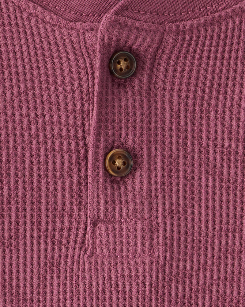 Baby Boy Long-Sleeve Henley Shirt - Red, image 2 of 3 slides