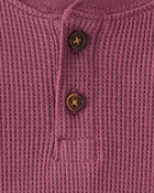 Baby Boy Long-Sleeve Henley Shirt - Red, image 2 of 3 slides