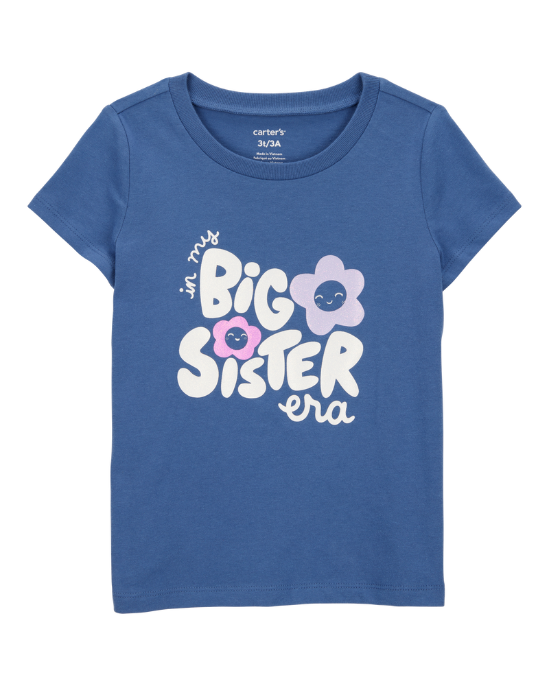 Toddler Girl Big Sister Short-Sleeve Graphic Tee - Blue, image 1 of 3 slides
