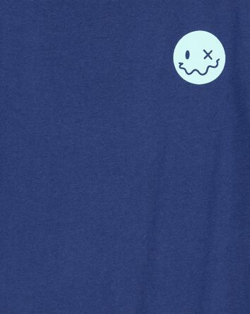Kid Smiley Face Graphic Tee - Navy, 