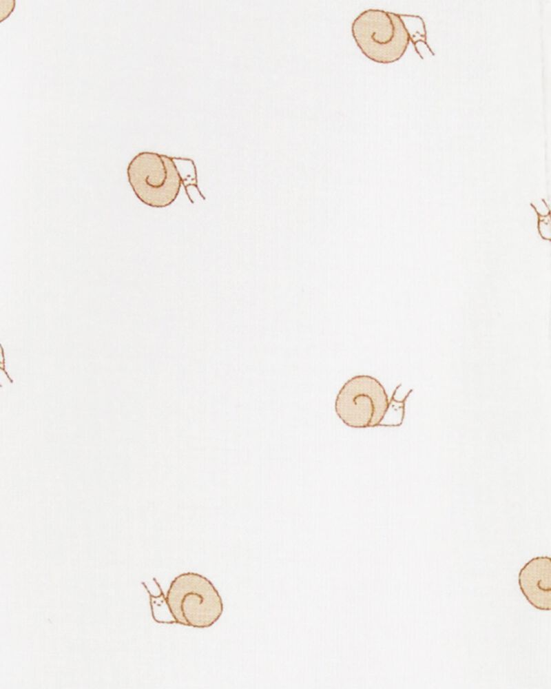 Baby Snail Print Zip-Up PurelySoft Sleep & Play Pajamas, image 4 of 6 slides