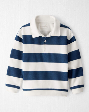 Toddler Organic Cotton Henley Top in Stripes, 