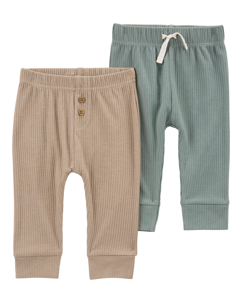 Baby 2-Pack Pull-On Drop Needle Pants, image 1 of 5 slides