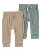 Baby 2-Pack Pull-On Drop Needle Pants, image 1 of 5 slides