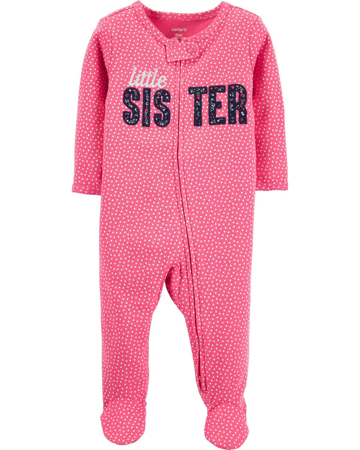 Baby Little Sister 2-Way Zip Cotton Sleep & Play Pajamas