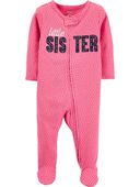 Multi - Baby Little Sister 2-Way Zip Cotton Sleep & Play Pajamas