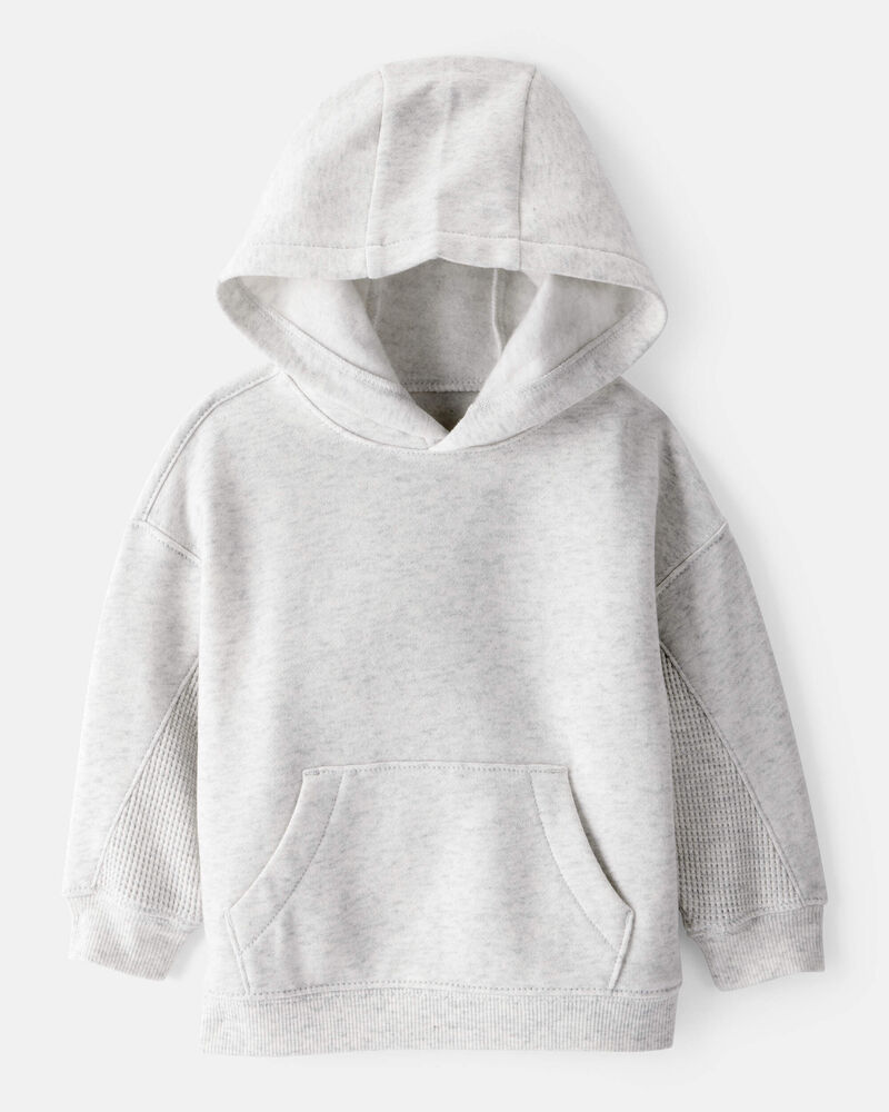 Baby Boy Solid Fleece Long-Sleeve Hoodie - Grey, image 1 of 3 slides