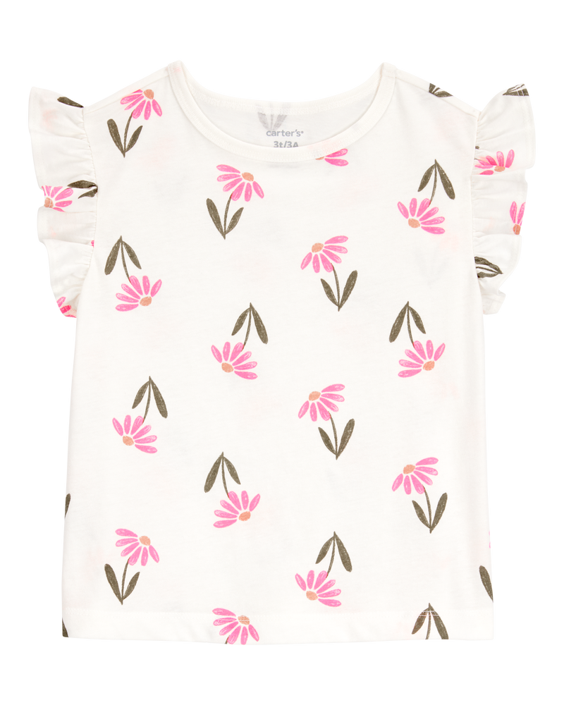 Toddler Floral Short-Sleeve Tee - Ivory, image 1 of 3 slides