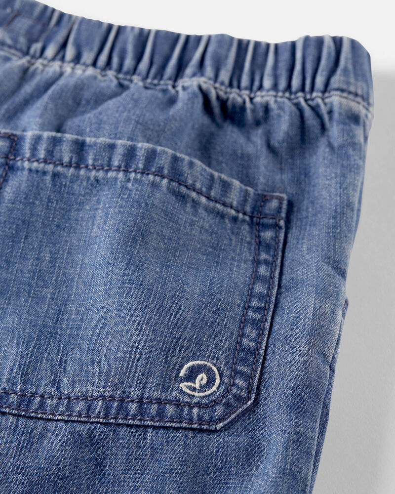 Kid Organic Cotton Chambray Shorts, image 3 of 5 slides