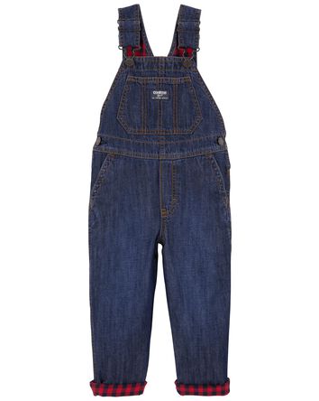 Toddler Buffalo Plaid-Lined Overalls, 