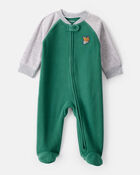 Baby Boy Bear Loose Fit Long-Sleeve Sleep & Play - Green, image 1 of 4 slides