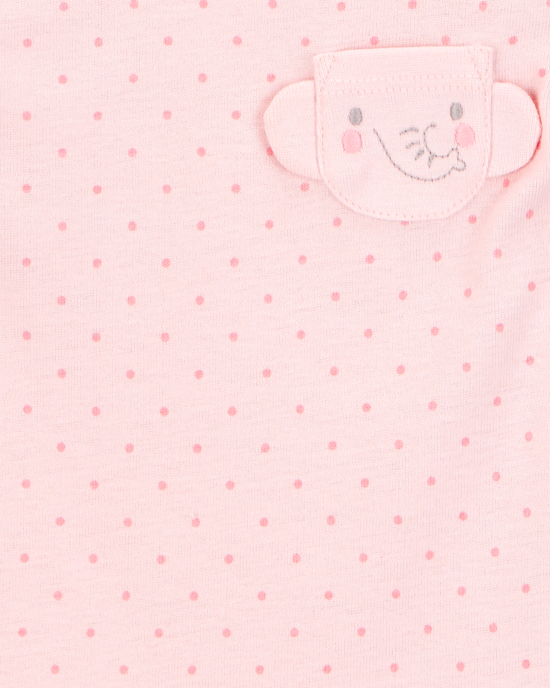 Baby Girl 5-Pack Animal Short-Sleeve Cotton Bodysuits, image 6 of 7 slides