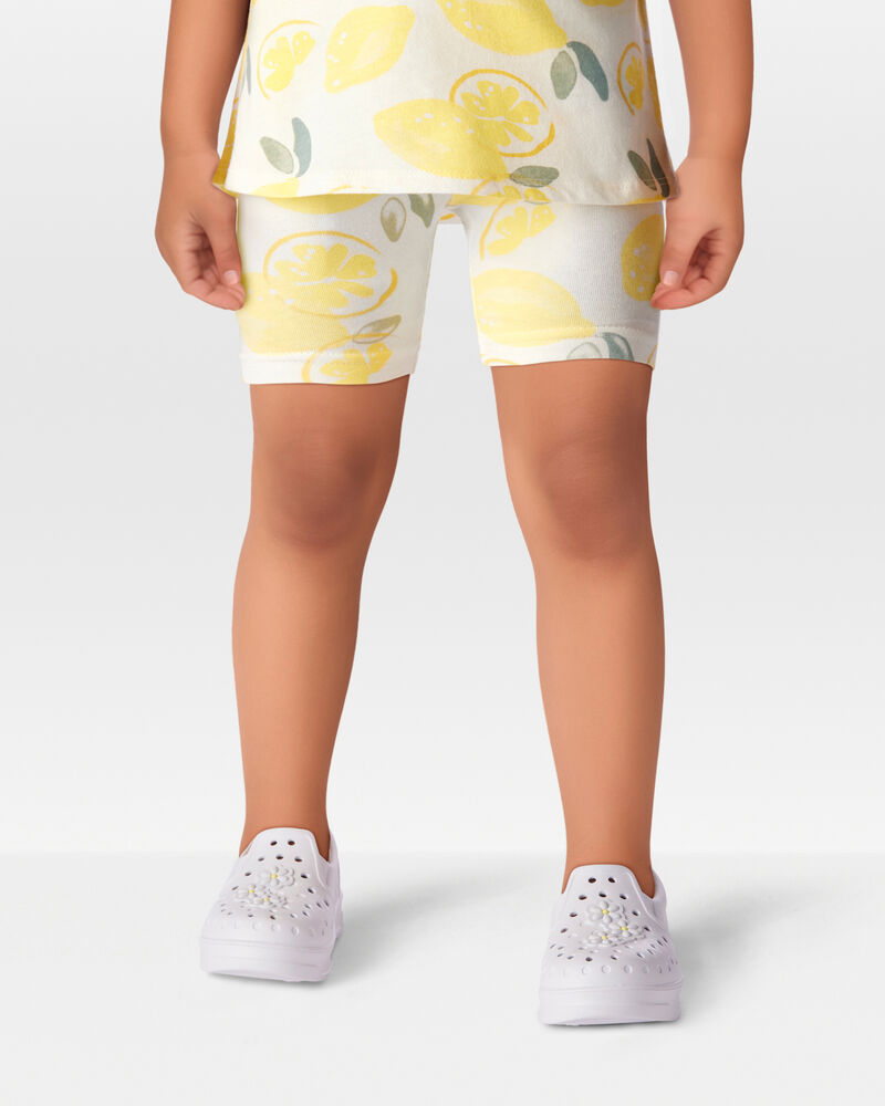 Toddler 2-Piece Lemon Tank Dress & Bike Shorts Set- Yellow/White, image 8 of 9 slides
