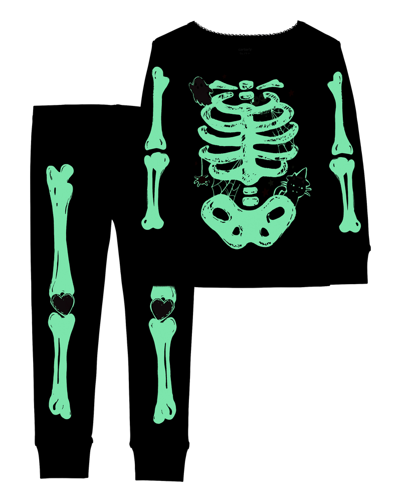 Toddler 2-Piece Glow Skeleton 100% Snug Fit Cotton Pajamas, image 2 of 4 slides