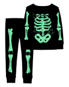 Toddler 2-Piece Glow Skeleton 100% Snug Fit Cotton Pajamas, image 2 of 4 slides