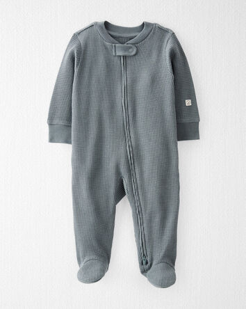 Baby Organic Cotton Waffle Knit Sleep & Play Pajamas, 