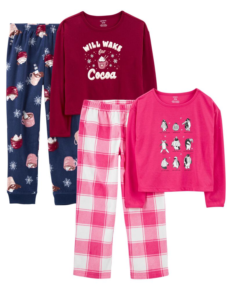 Kid 4-Piece Penguin & Hot Cocoa Pajamas, image 1 of 5 slides
