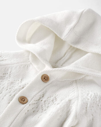 Baby Organic Cotton Sweater Knit Pointelle Jumpsuit, 