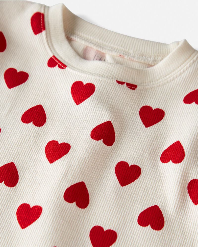 Organic Cotton Pajamas Set in Hearts, image 2 of 4 slides