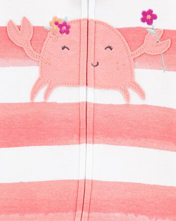 Toddler 1-Piece Crab 100% Snug Fit Cotton Footless Pajamas, 
