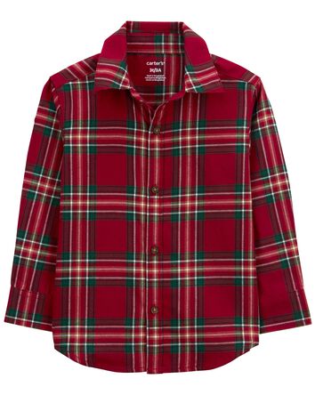 Plaid Twill Button-Down Shirt, 